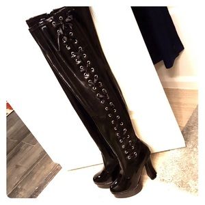 Pleaser Electra thigh high boots